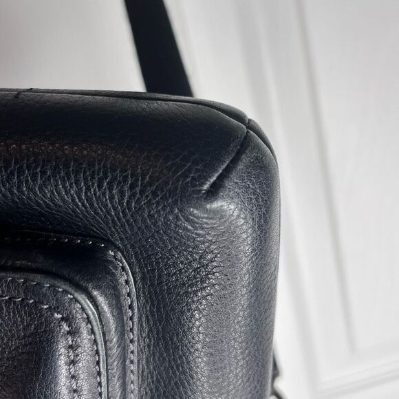 Coach Poppy Turnlock Crossbody Black Leather - Picture 10 of 12